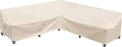 Outdoor Sectional Cover, Heavy Duty Patio Furniture Cover, 100"X100" Waterproof 600D Patio Sectional Protector, L-Shape Lawn Outdoor Furniture Covers