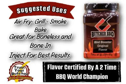 Butcher BBQ | Bird Booster Original Flavor Injection | Moisture and Flavor for Poultry Injections | Fast and Easy Turkey Injection