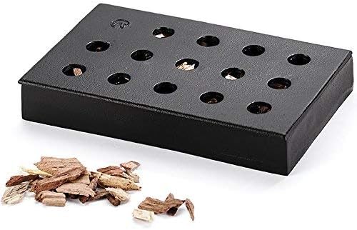 Outset Q177 Smoker Gas Grill, 5.25" x 8.25" x 1.25", Wood Chip Smoking Box: Cast Iron (Pack of 6)