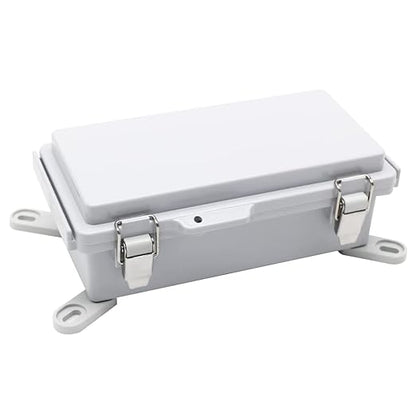 Electrical Waterproof Custom Junction Box, Outdoor Hinged Clear Cover Stainless Steel Buckles, Plastic Enclosure Weatherproof Box IP67 Case 7.9 * 3.9 * 2.8(200×100×70mm)
