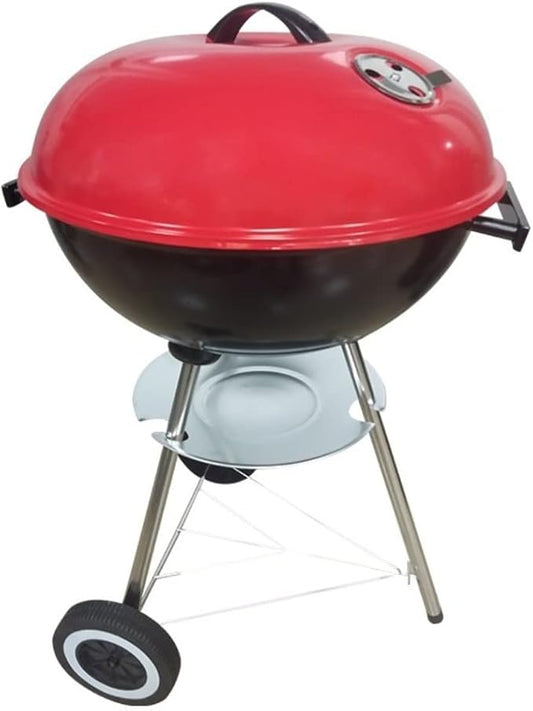 BBQ Grill Barbeque Grill Portable Charcoal Grill Steel Grill Integrated Wheels for BBQ Patio Outdoor Cooking Picnic Barbeque Grill Camping (Rosso)