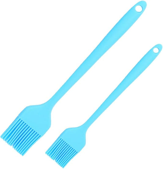 Silicone Basting Pastry Brushes Set, 2 Pcs Heat Resistant Kitchen Cooking Baking Brush for Oil Butter Sauce BBQ Grill, BPA Free, Dishwasher Safe, 8&10 inch