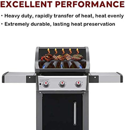 Spirit E310 Grill Parts Replacement Kit, 7636 Flavorizer Bars & 69787 Burner Tubes for Weber Spirit & Spirit II 300 Series E310 E320 E330 S310 S320 S330 (Front Control), 15.3" Heat Plates, 18" Burner