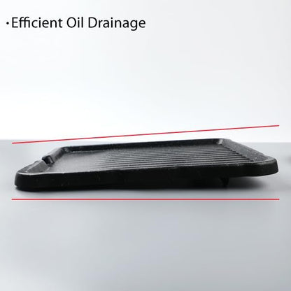Stovetop Korean BBQ Grill Pan 14.5" Cast Aluminum Nonstick Coating, indoor for gas stove, Portable Outdoor Camping BBQ, Made in Korea, PFOA Free
