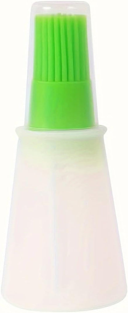Silicone Oil Brush Set with Squeeze Bottle, Basting Brushes for Cooking and Baking（Green） (2)