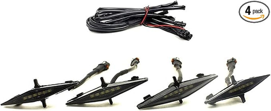 4 PCS Grill LED Lights, Front Grille Lamps with Harness and Fuse, Compatible with 2014-2022 4Runner TRD Pro Grille (White)