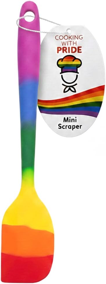 Cooking With Pride Non-Stick Mini Scraper Spatula, Heat-Safe Silicone With Iron Core, 8.5-Inch