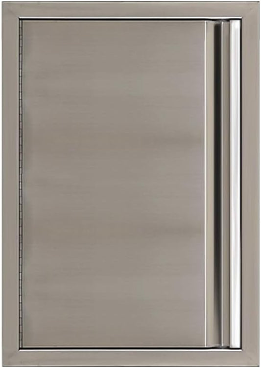 Outdoor Kitchen Doors 17W x 24H Inch, 304 Stainless Steel Access Doors, Double Wall Construction Vertical BBQ Doors for BBQ Island, Grilling Station, Outdoor Cabinet