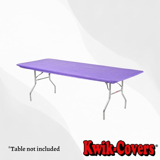 10 Pack of Rectangular Plastic Table Covers - 6' Foot or 8' Foot Options - Indoor or Outdoor Fitted Table Covers (Table NOT Included) (Purple, 30" x 72" (6' ft))