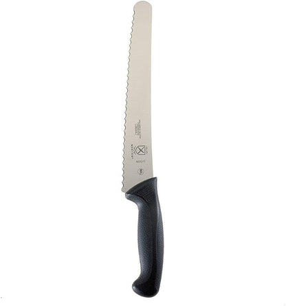 Mercer Culinary M23211 Millennia Black Handle, 10-Inch Left Handed Wavy Edge Wide, Bread Knife