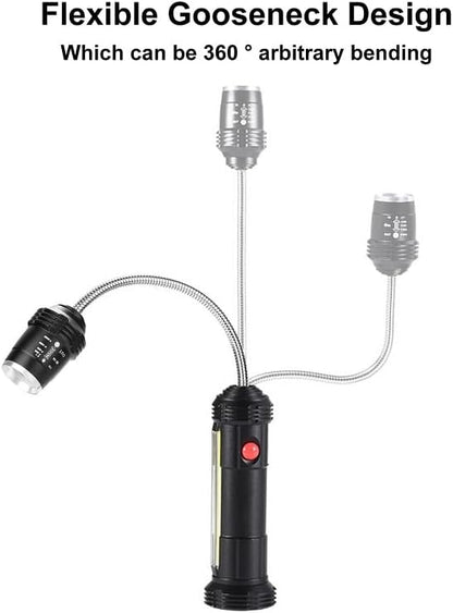 Grilling Outdoor Barbecue Lights Barbeque Rechargeable Battery Bright Flexible Smoker Fixture Outside Gooseneck Lamp for Lighting Night with USB & Magnet Base