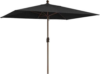 EliteShade USA 10-Year-Non-Fading 6.5x10Ft Rectangular Market Patio Umbrella, UPF 50+ UV Protection Performance Sun Umbrella, Heavy Duty Commercial Grade Outdoor Table Umbrella with Crank, Windproof Vented Top for Garden, Pool, Deck and Outdoor Playset...