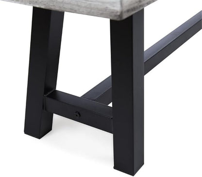 GDFStudio Cassie Outdoor Modern Industrial 3 Piece Acacia Wood Picnic Dining Set with Benches, Sandblasted Light Gray and Black Rustic Metal