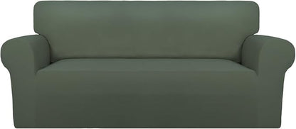 PureFit Oversized Loveseat Covers Couch Covers for Sofa Grayish Green