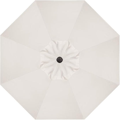 Treasure Garden Deluxe Crank-Tilt 9-FT Octagon Market Umbrella - Outdoor Patio, Deck, Pool, Backyard Stand Alone Umbrella - Heavy Duty w/Bronze Frame & Obravia Fabric (Natural-Vanilla)