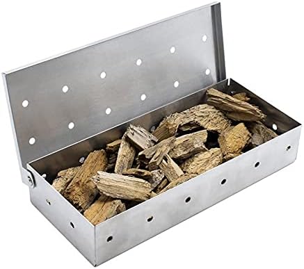 Wood Chips Smoker Box for Portable Charcoal Grill, Camping BBQ Grills, Outdoor Barbecue Grill – Stainless Steel Smoke Infuser for Charcoal Grills BBQ,A-1