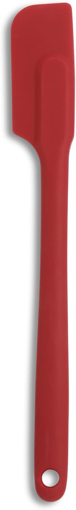 Mrs. Anderson’s Baking Silicone Slim Spatula, Flexible And Nonstick, One-Piece Design, Red, For Mixing, Folding, Scraping, Baking, And Cooking