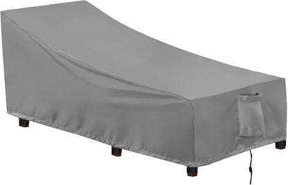 OutdoorLines Outdoor Waterproof Patio Chaise Lounge Chair Cover - UV Resistant Lounger Covers Heavy Duty Weatherproof Patio Sofa Furniture Covers, 1 Pack, 78Wx35.5Dx33H Inches, Gray