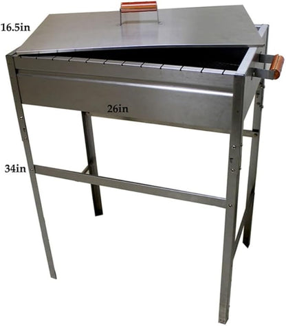 Stainless Steel Traditional Large Tall With Feet Legs Persian Middle Eastern Arabic Turkish BBQ Charcoal Grill Mexican Style Iranian Mangal Kabob Paz