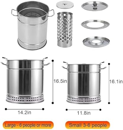 BBQ Hanging Stove Charcoal Barrel BBQ Grill BBQ Hanging Stove Stainless Steel BBQ Grill Mesh Barrel with 20pcs Kabob Skewers Rolling Grilling Basket Camping Barbecue Rac(Size:Single Layer,Co