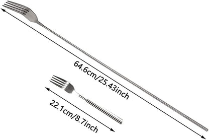 Extendable Fork,8.7 to 25.4 Inch Expandable fork prank,Expandable fork,Telescopic BBQ Fork, Stainless Steel, Extendable Handle,Long Dinner Fruit Dessert Cutlery (2 Pcs)