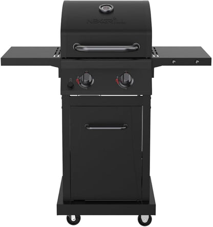 Nexgrill Deluxe 2-Burner Gas Grill with 401 SQ In Grate, 28000 BTUs, Heavy Duty Steel Frame & Foldable Side Table, Propane BBQ Grill for Outdoor Cooking, Patios, Backyards and More - 720-0864RD