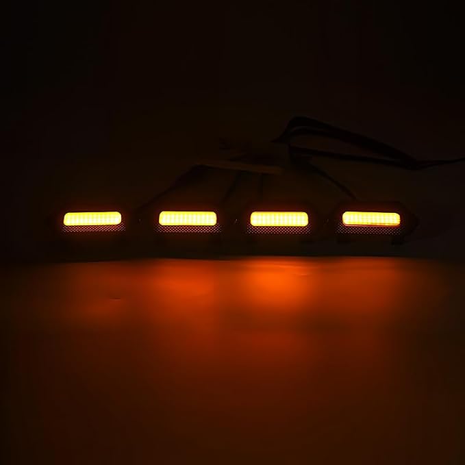 4PCS Amber LED Front Grille Llight Clip On for 2024 2025 Toyota Tacoma SR/SR5 OEM Off-Road Front Grille Light with Wiring Harness and Fuse