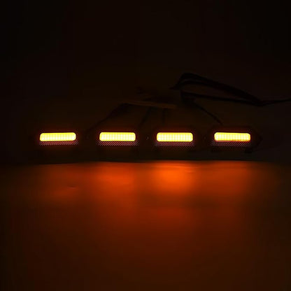 4PCS Amber LED Front Grille Llight Clip On for 2024 2025 Toyota Tacoma SR/SR5 OEM Off-Road Front Grille Light with Wiring Harness and Fuse