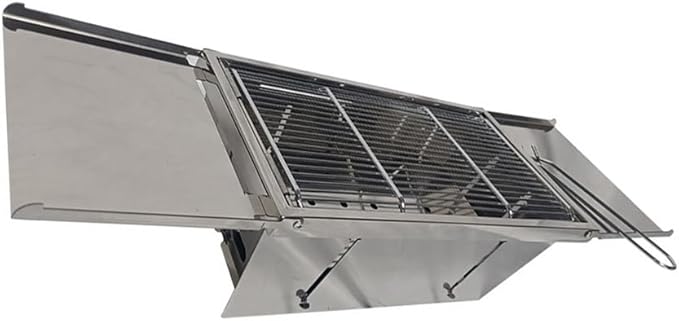 Portable Charcoal Grill for Camping BBQ Grills, Outdoor Barbecue Grill with Folding Stainless Steel Rack, Compact Camping Grill for Backyard & Travel, 67x20x14.8cm,67 * 20 * 14.8Cm-D