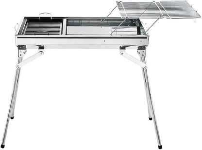 Portable Charcoal Grill for Camping BBQ, Outdoor Barbecue Grill Stainless Steel Charcoal Grills BBQ, Folding Oven 990x330x720mm Easy Clean Camping Grill,990 * 330 * 720Mm-D
