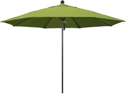 California Umbrella 11' Rd. Venture Series Contract Grade Patio Umbrella, Pulley Open, Bronze Finish, Sunbrella Macaw