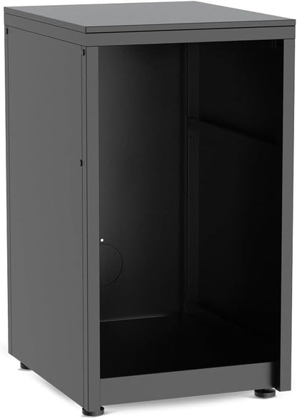 cozze® Elements Outdoor Kitchen Module 52 for Fridge Integration, Galvanised Powder-Coated Steel, 15 mm HPL Worktop, Matt Black, Fridge Not Included