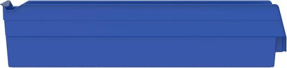 Akro-Mils 30128 Heavy Duty Plastic Shelf Bins, 18"x 4"x 4", Blue, 12-Pack | Heavy Duty Nesting Storage Bins for Garage, Closet, Refrigerator, Kitchen, Cabinet, Drawer Organization, Pantry Organization