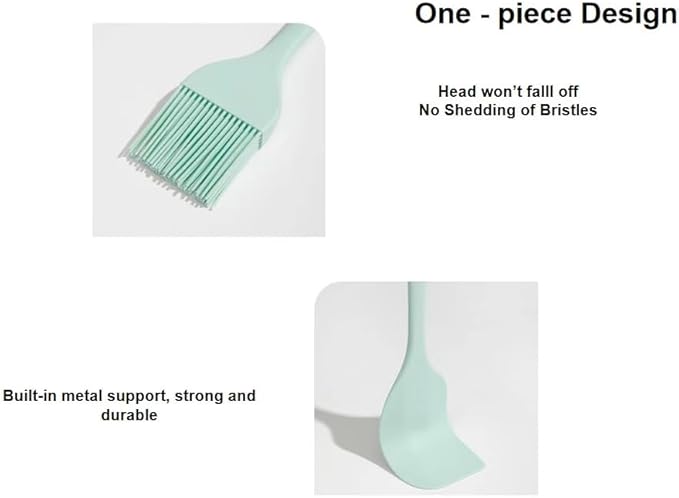 Premium Silicone Basting Brush Set of Two Heat Resistant Long Handle Pastry Brush for Grilling, Baking, BBQ and Cooking, Solid Core and Hygienic Solid Coating (Green) (2, pink)