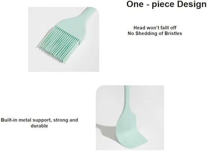 Premium Silicone Basting Brush Set of Two Heat Resistant Long Handle Pastry Brush for Grilling, Baking, BBQ and Cooking, Solid Core and Hygienic Solid Coating (Green) (2, pink)