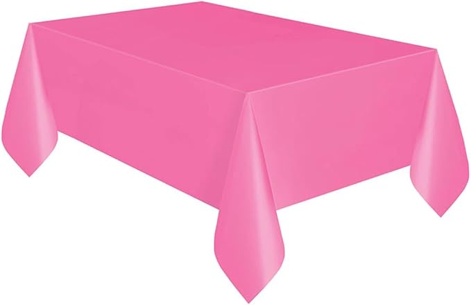Hot Pink Solid Rectangular Plastic Table Cover (54" x 108") 1 Count - Elegant Design & Premium Quality, Ideal For Parties, Events & Everyday Use