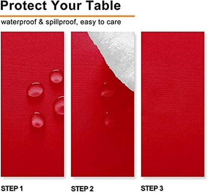 Red Square Tablecloth 54 x 54 Inch 210 GSM Stain&Water Wrinkle Resistant Washable Fabric Table Cloth for Dining Table Buffet Parties Outdoor Picnic Camping Kitchen