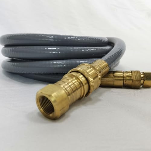 12ft Natural Gas Hose, 40,000+ BTU NG Adapter with Quick Connect for Fire Pit Burners