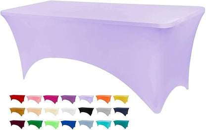 BDDC 8ft Stretch Spandex Fitted Table Cloth for 8 Foot Tables | GRS-Certified Eco-Friendly Fabric, Elastic Fit Rectangle Tablecloth, Washable, Wrinkle-Free, For Events & Parties