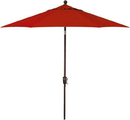 Treasure Garden 7.5ft Patio Umbrella – Outdoor Market Umbrella – Push Button Tilt – Bronze Aluminum Frame (O’bravia, Red)