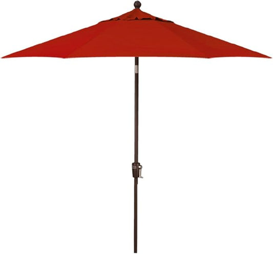 Treasure Garden 7.5ft Patio Umbrella – Outdoor Market Umbrella – Push Button Tilt – Bronze Aluminum Frame (O’bravia, Red)