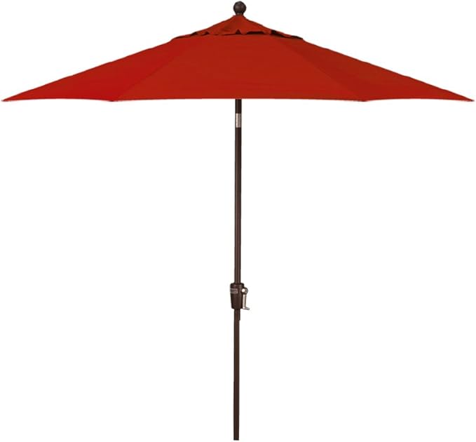 Treasure Garden Octagonal 9 ft Patio Umbrella - Outdoor Furniture Table Umbrella – Push-Button Tilt – Bronze Aluminum Frame (Obravia2, Red)