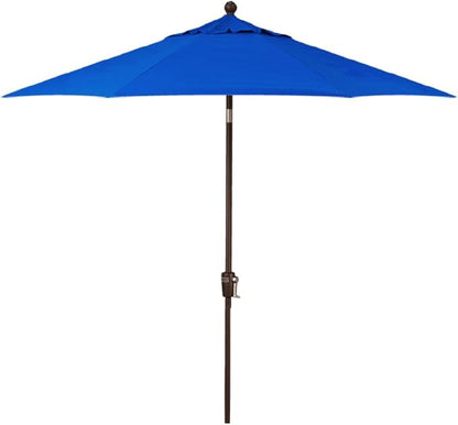 Treasure Garden Octagonal 9 ft Patio Umbrella - Outdoor Furniture Table Umbrella – Push-Button Tilt – Bronze Aluminum Frame (Obravia2, Cobalt)