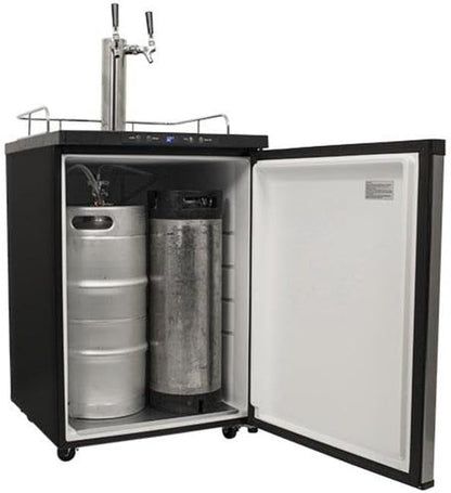 EdgeStar KC3000TWIN Full Size Dual Tap Kegerator with Digital Display - Black
