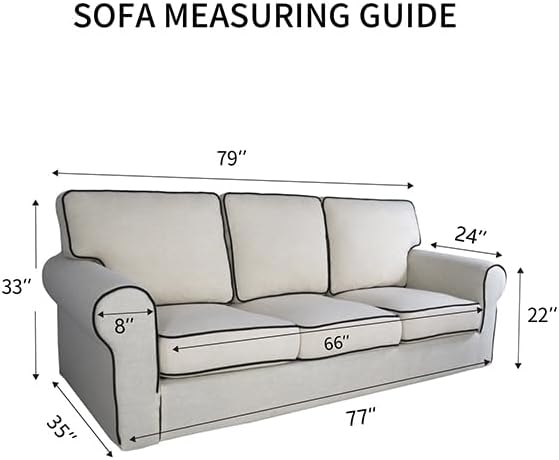 PureFit Reversible Quilted Sofa Cover Dog Couch Covers for Sofa, 66 in | Ivory/Ivory, Water Resistant Couch Protector, Washable Pet Couch Cover with Non Slip and Elastic Straps For Kids