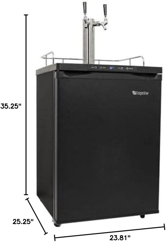 EdgeStar KC3000TWIN Full Size Dual Tap Kegerator with Digital Display - Black