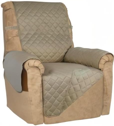 PureFit Reversible Recliner Chair Covers Couch Covers for Dogs, 19 in | Beige/Beige, Water Resistant Couch Protector, Washable Pet Couch Cover with Non Slip and Elastic Straps For Kids