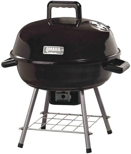 Omaha GY22014I 138 sq.-in 14-1/2" D x 18-1/2" H, Steel Kettle Tabletop Charcoal Grill with Handle
