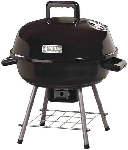Omaha GY22014I 138 sq.-in 14-1/2" D x 18-1/2" H, Steel Kettle Tabletop Charcoal Grill with Handle