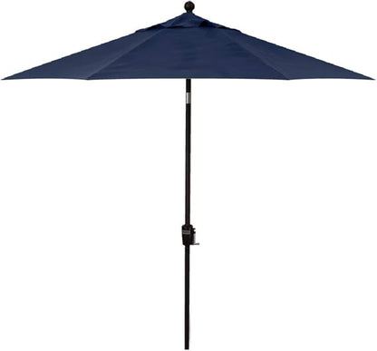 Treasure Garden Octagonal 9 ft Patio Umbrella - Outdoor Furniture Table Umbrella – Push-Button Tilt – Bronze Aluminum Frame (Obravia2, Navy)